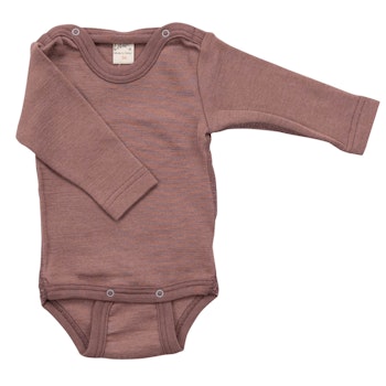 Wolle Seide Body langarm mauve