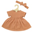 Vorschaubild Puppenkleid 35-45cm mit Haarband karamell, Bio-Baumwolle