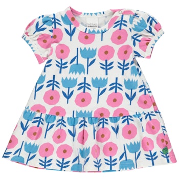 Lockeres Sommerkleid Blumen cremeweiß