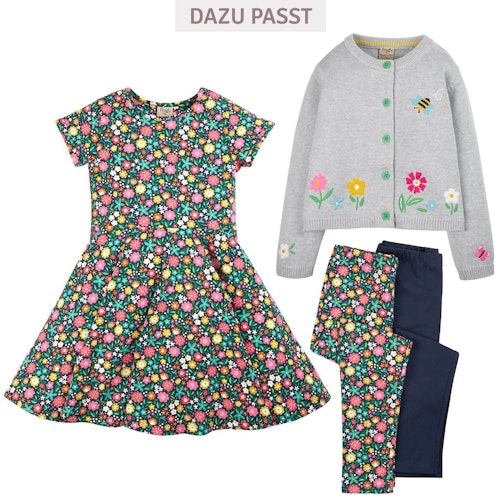 Leggings Doppelpack Blumen uni