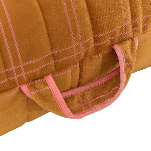 Samt Sitzsack für Kinder gelb-rosa - 119 x 52 x 70 cm