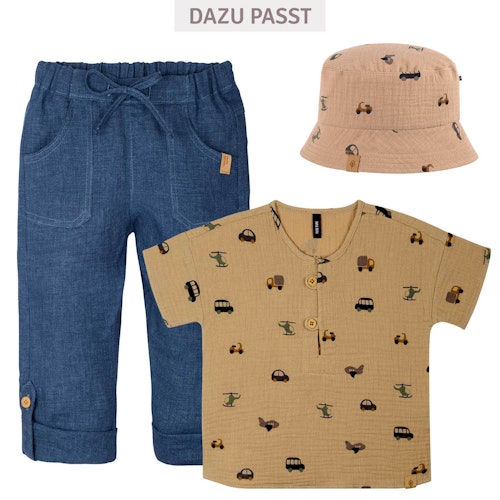 Musselin Shirt kurzarm Fahrzeuge
