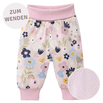 Weiche Wendehose Blumen blassrosa