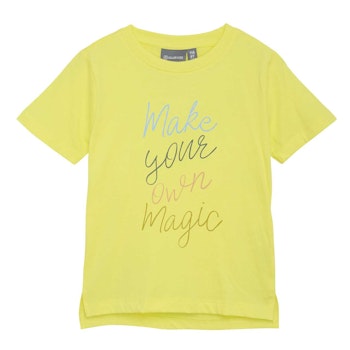 Kurzarmshirt Aufschrift gelb
