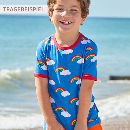 Kurzarm T-Shirt Segelschiff-Applikation