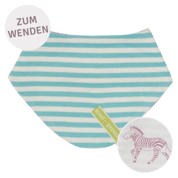 Wende-Dreiecktuch Streifen türkis