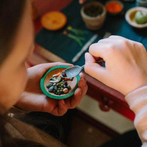 Dishes: 6 Holzteller 6 cm Durchmesser