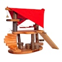 Vorschaubild Baumhaus mit Treppe, Rutsche uvm 55x50x43 cm