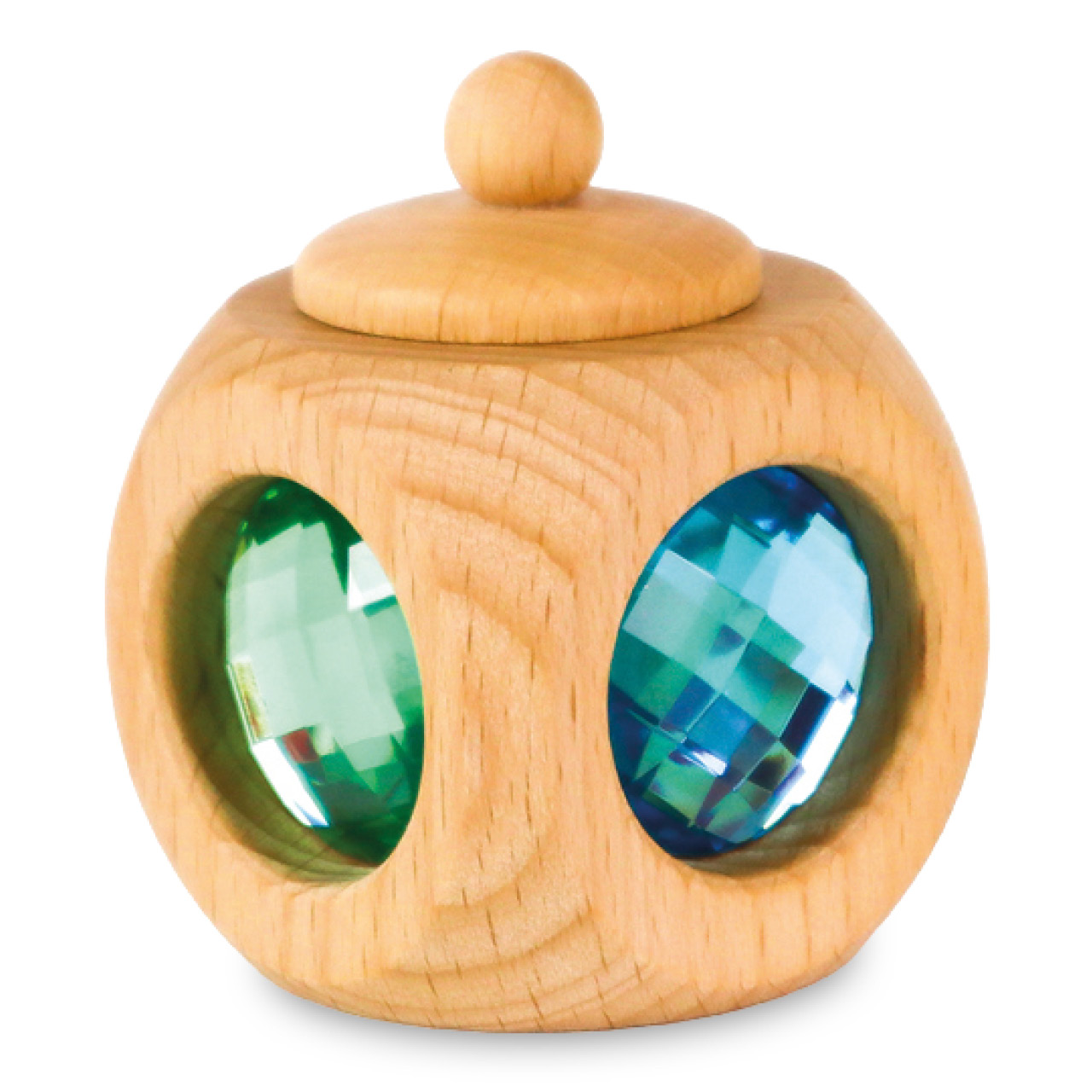 Zahndose aus Holz mit Funkelsteinen pastell 1 Stück