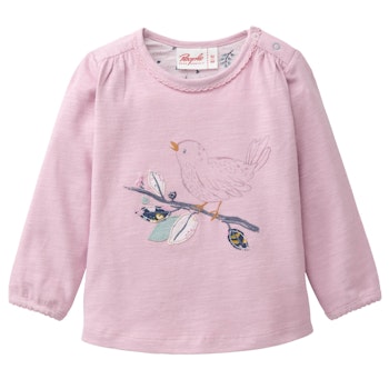 Süßes Langarmshirt Frühlingsprint rosa
