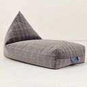 Vorschaubild Samt Sitzsack für Kinder grau-blau - 119 x 52 x 70 cm