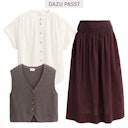 Vorschaubild Midi-Rock Damen salbei-grün