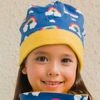 Sweat Beanie Regenbogen blau