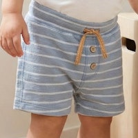 Hochwertige Bermuda Sweat Shorts blau gestreift