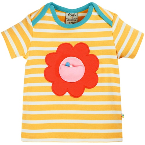 Streifen T-Shirt kurzarm Blume