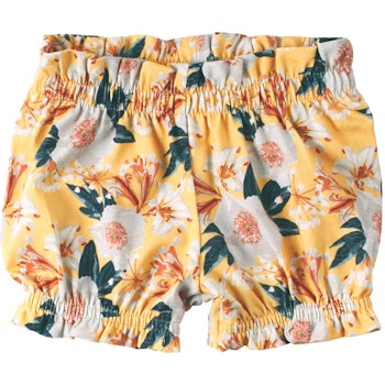 Leichte Pumphose Shorts cremeweiß hellblau gepunktet