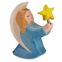 Vorschaubild Engelchen mit Stern blau Holzfigur 6 cm hoch