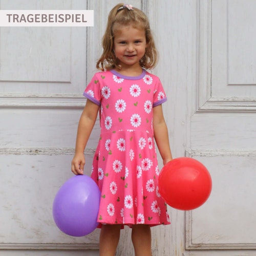 Flatterkleid kurzarm mit Alloverprint 