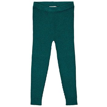Warme Strickleggings dunkelgrün melange