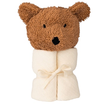 Schmusetuch aus Musselin mit Kopf Teddy