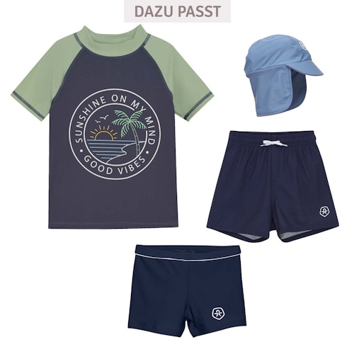 Kurzarm Badeshirt Colorblock