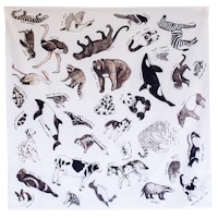 Spieltuch Bio-Baumwolle Tiere schwarz-weiß 100 x 100 cm