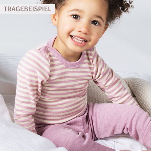 Wolle Seide Langarmshirt Baby geringelt Pastell 62/68