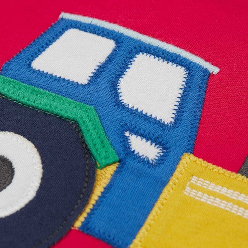 Dickeres Interlock Langarmshirt Traktor Aufnäher