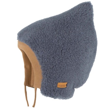 Fleece Mütze doppellagig zum Binden blau