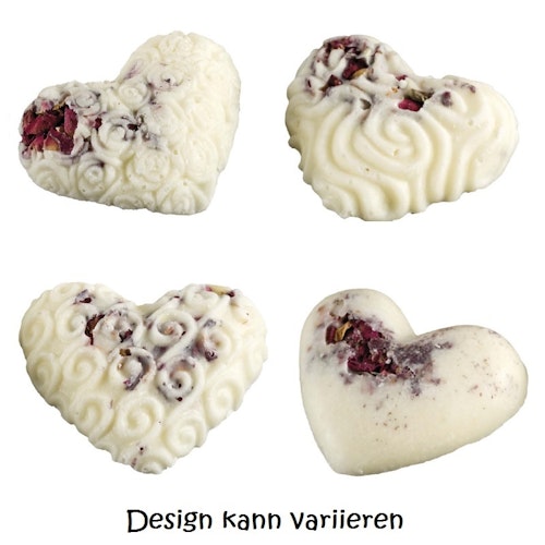 Badeherz "Rose" aus Schafsmilch - handgefertigt