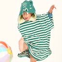 Vorschaubild Bade Poncho mit Kapuze - Streifen