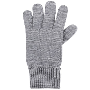 Damen Fingerhandschuhe Wolle grau