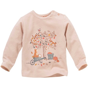 Softes Langarmshirt Herbstgarten blassrosa