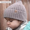 Vorschaubild Warme Strickmütze Merinowolle Kaschmir grau