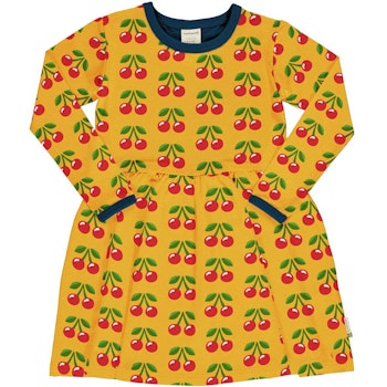 Flatterkleid langarm Orangen braun