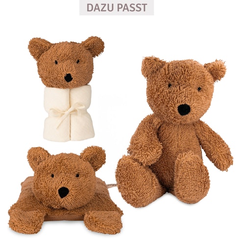 Schmusetuch aus Musselin mit Kopf Teddy