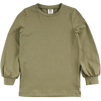 Hochwertiges Langarmshirt mit Puffärmeln khaki
