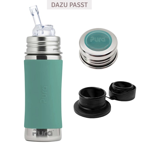 Sportverschluss mit Trinkhalm für alle Pura Flaschen mint