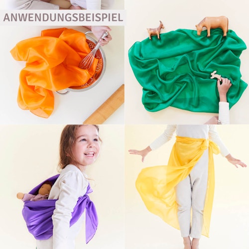 Spieltuch Seide blau türkis 89 x 89 cm