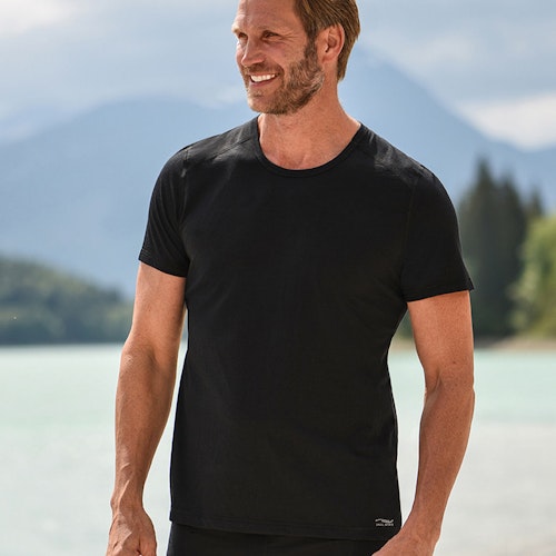 Herren Wolle Seide T-Shirt Regular Fit
