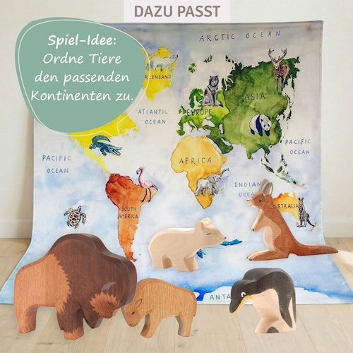 Bison klein Holzfigur 7,5 cm