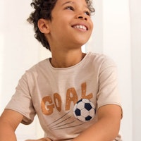 Leichtes T-Shirt Fußball beige