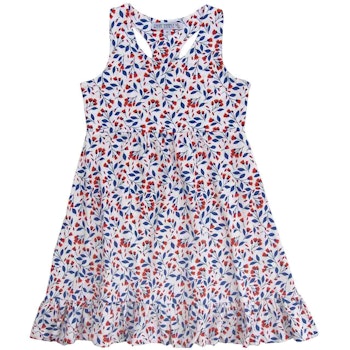 Kleid ohne Arm Blüten weiß