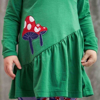 Lockeres Kleid langarm Fliegenpilz sattes grün
