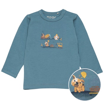 Langarmshirt Hunde & Fahrzeuge rauchblau