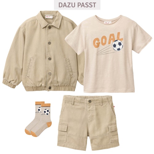 Gefütterte Twill-Jacke taupe