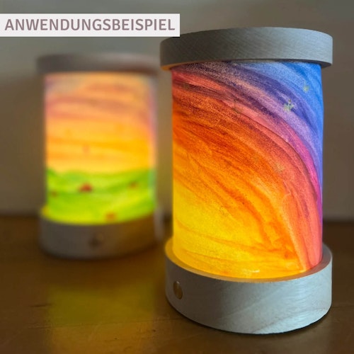 Laterne dimmbar USB Kabel 12x6x10,5 cm mit Bilderfolie