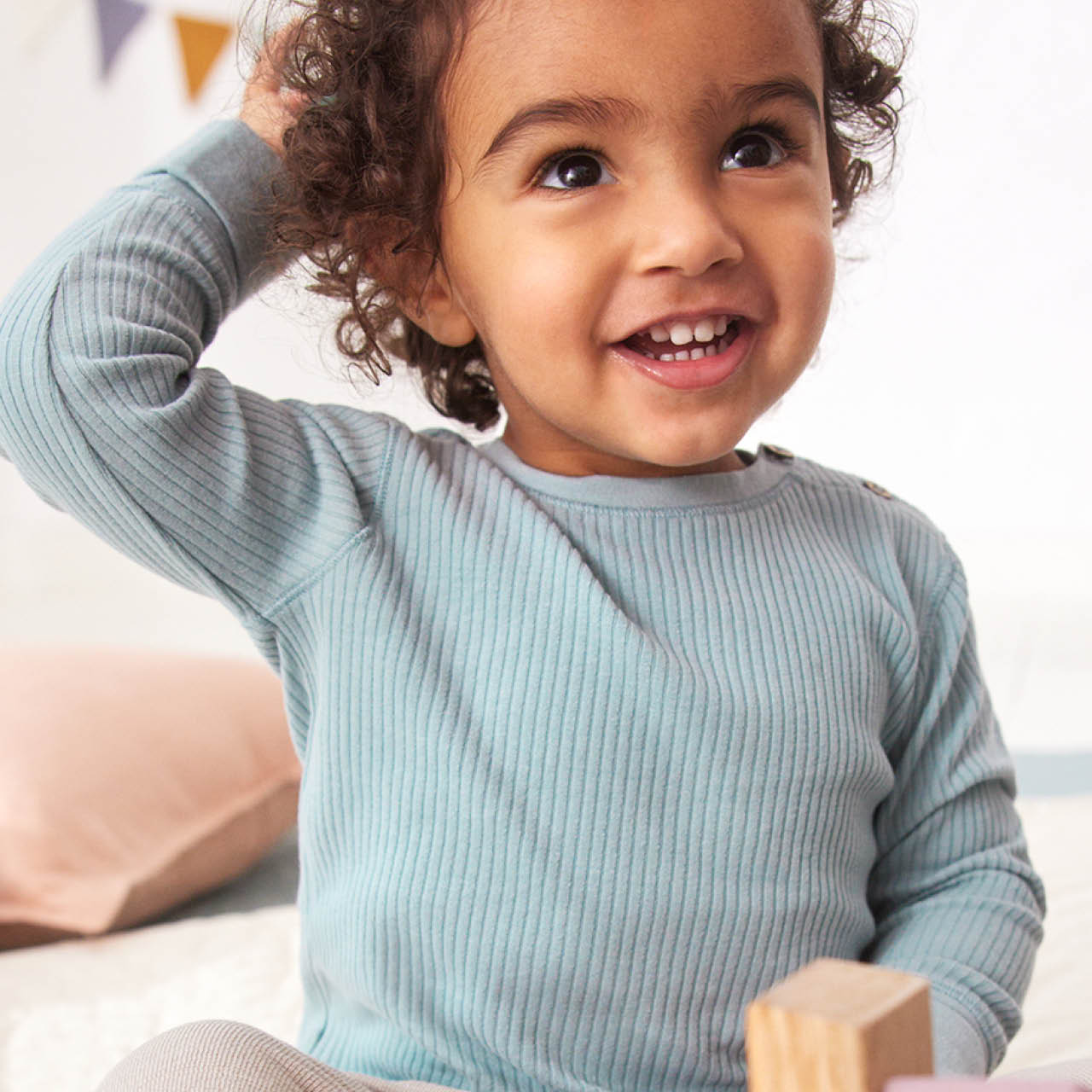 Edles Rippe Langarmshirt