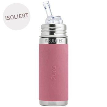 Isolierte Trinkhalm Flasche ab 12 M - open end altrosa
