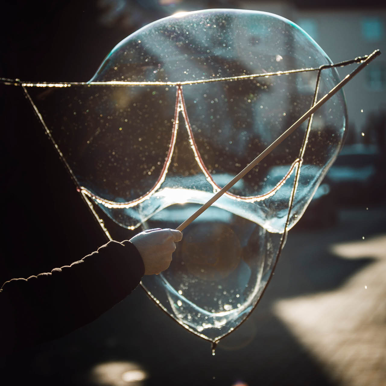 Stab für Riesenseifenblasen – Dreifach-Schlaufe 60 cm